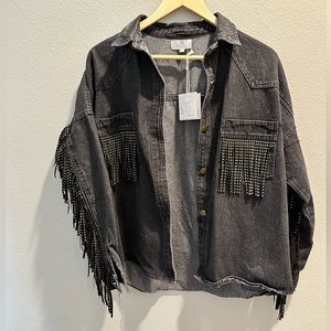 Black denim jacket
